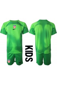 forente stater Keeper Babyklær Borte Fotballdrakt til barn VM 2022 Korte ermer (+ Korte bukser)
